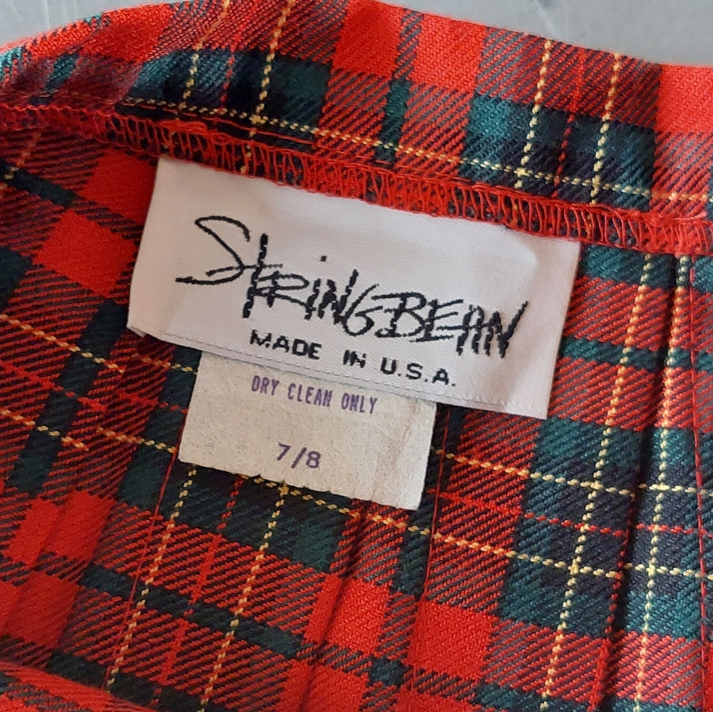 VTG Schoolgirl Academia Stringbean USA Plaid mini skirt 7/8 - Picture 3 of 5